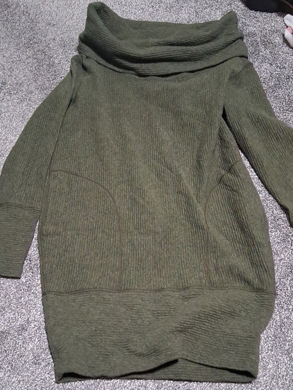 lululemon athletica Olive Green Cowl Neck Ribbed Sweater